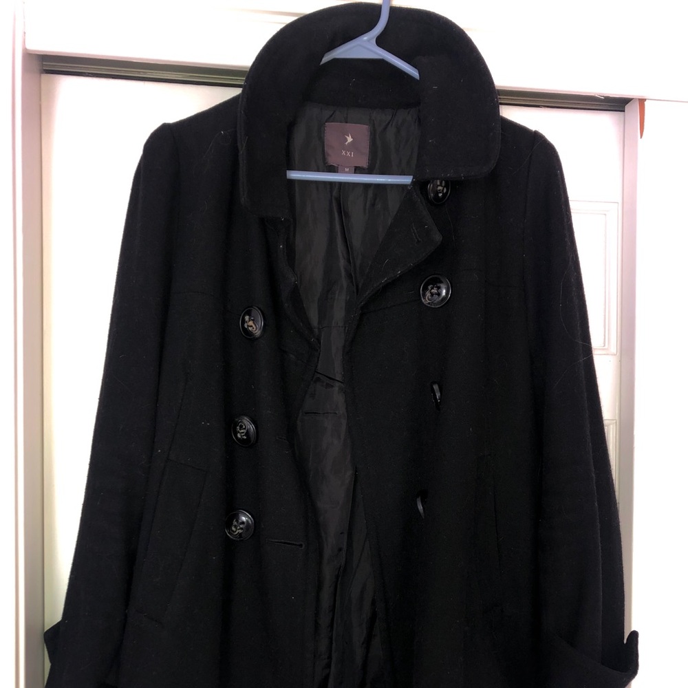 Black Raised PeaCoat size Medium